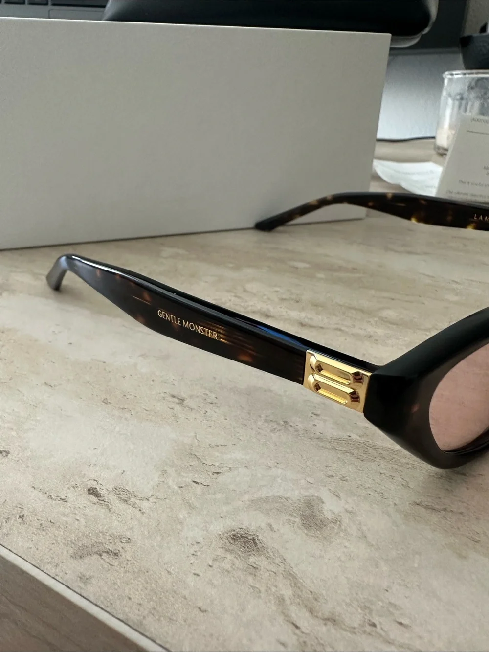 GENTLE MONSTER Lamda T9 Tortoise Frame with Pink Lenses
